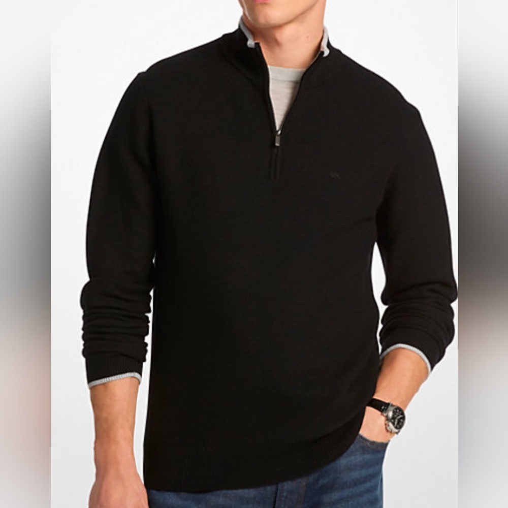 Michael Kors BURGUNDY Zip-Up Sweater